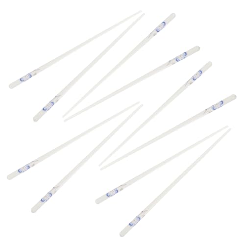 Hoement 5 Paare Keramik Essstäbchen Blau Pfauenmuster Wiederverwendbar Hitzebeständig Leicht und Robust Für Haushalt und Outdoor Nutzung von Hoement