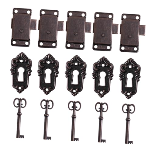 Hoement 5 Sätze Teiliges Antike Möbelbeschläge Vintage Schrankschloss mit Schlüssel Dekorative Retro Türschlösser aus Metall Kompakte Einfache Montage für Schmuckkästen und Schränke Hoement 5 Sätze Teiliges Antike Möbelbeschläge Vintage Schrankschloss mit Schlüssel Dekorative Retro Türschlösser aus Metall Kompakte Einfache Montage für Schmuckkästen und Schränke von Hoement