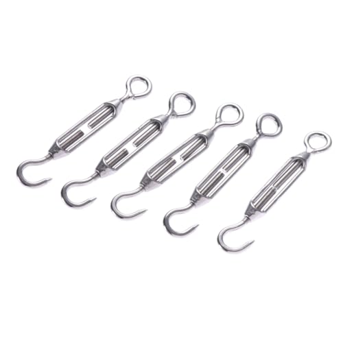 Hoement 5 Stück Teiliges Edelstahl Drahtseil-spannschloss mit Ösen und Haken Verstellbarer Seilspanner für Stahlseil Spannweite Rostfrei für Straffe Seilspannung und Hoement 5 Stück Teiliges Edelstahl Drahtseil-spannschloss mit Ösen und Haken Verstellbarer Seilspanner für Stahlseil Spannweite Rostfrei für Straffe Seilspannung und von Hoement