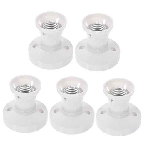 Hoement 5 Stück Teiliges Lampenfassung Adapter Weiße Schraubfassung Einsetzbar für Deckenlampen Einfache Installation Kompatibel mit Verschiedenen Glühbirnen Robust und Praktisch von Hoement