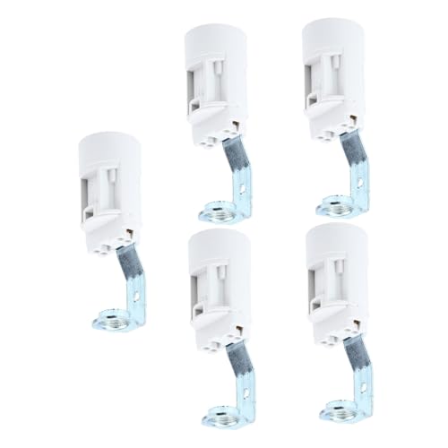 Hoement 5 Stück Teiliges Lampenfassung Schraubsockel Lampenhalterung Weiß Höhe für Kerzenleuchten Ersatz Lampenfassung Robust Langlebig für Küchen Restaurants Hotels von Hoement
