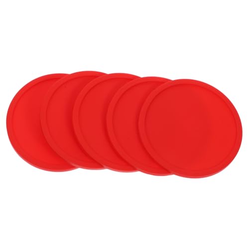 Hoement 5 Stücke Tisch Tischsets Tasse Silikon Becher Matte Flasche rutschfeste Glas Sicher Dicke Pad Trinken Coaster Rot von Hoement