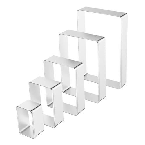 Hoement 5stücke Rechteckige Mousse-kuchenform Aus Edelstahl Ausstechform Für Kekse Mousse-ring Backwerkzeuge Kuchenschablonenschneider Vielseitig Einsetzbar Für Fondantkuchen Hoement 5stücke Rechteckige Mousse-kuchenform Aus Edelstahl Ausstechform Für Kekse Mousse-ring Backwerkzeuge Kuchenschablonenschneider Vielseitig Einsetzbar Für Fondantkuchen von Hoement