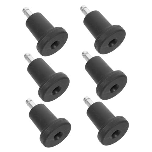 Hoement 6 Stück Teiliges Bürostuhl Gleitrollen Ersatz Füße aus Verschleißfestem Material Anti rutsch Design für Harte Böden Feststehende Swivel Bell Glides Schwarzer Bodenschutz für von Hoement