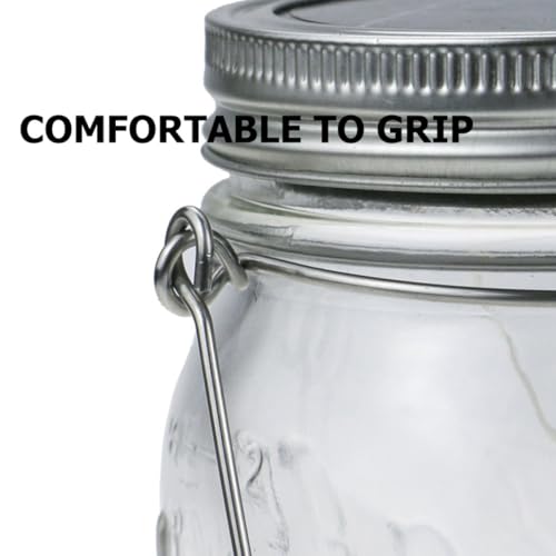 Hoement 6 Stück Teiliges Edelstahl Einmachglas Griffe Hängedraht mit Abgerundeten Kanten und Glatter Oberfläche für Glasmund Langlebig und Sicher für Zuhause und Garten von Hoement