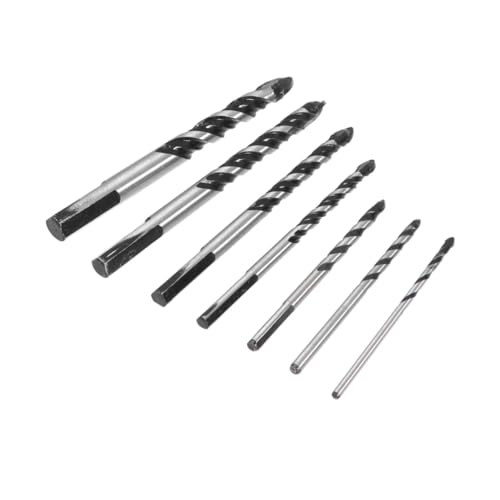 Hoement 7 Stück Teiliges Glasbohrer set mit Keramik Fliesenbohrern Geschärfte Spitzen für Glas Spiegel Keramik Verstärkte Köpfe für Längere Lebensdauer Kompatibel mit Hand von Hoement
