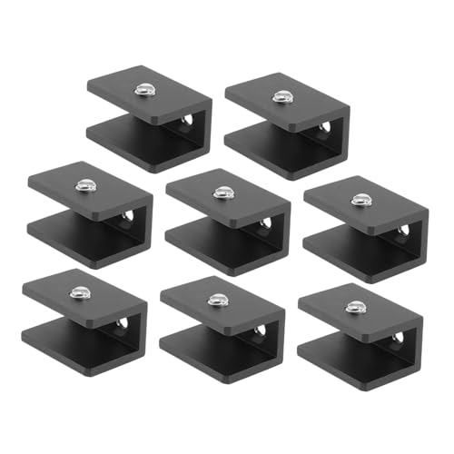 Hoement 8 Stück Teiliges Glasregalhalter aus Robustem Material Wandmontierte Glasklemmen für Schwebende Glasböden in Bad Küche Wohnzimmer Verstellbar Langlebig und Installieren von Hoement