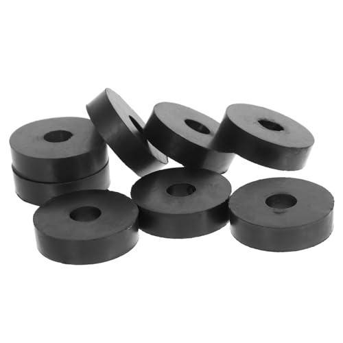 Hoement 8 Stück Teiliges Schwarze Gummischeiben Abriebfeste Vibrationsdämpfer Gummipads mit Flacher Bauform für Waschmaschinen Möbel Stoßfeste Fußpolster von Hoement