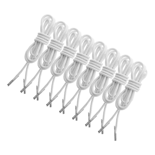 Hoement 8 Stück Teiliges Weiße Ersatzseile für Liegestühle Robuste Elastische Rundbänder für Campingstühle Verstellbare Befestigungsseile für Relaxsessel Langlebige Zubehörschnüre von Hoement