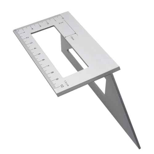 Hoement Aluminiumlegierung Winkelmesser Multifunktionales Holzhandwerk Anreißlineal Präzise Markierlehre Langlebig Verschleißfest für Schreiner und Modellbau von Hoement
