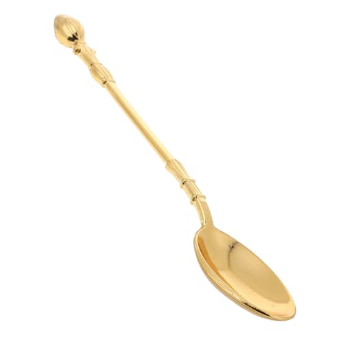 Hoement Dessertlöffel Mini Espresso Creme klein Nachtisch Zweck Aufsehen Aufschlag Rühren Sie den Barlöffel Verkostungslöffel Kaffeelöffel Rührlöffel trinken Honiglöffel Legierung Golden von Hoement