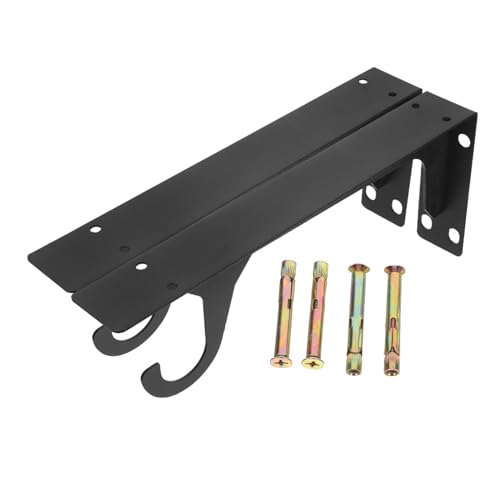 Hoement Dreieck-stützhalter mit Haken Schwerlast Wandmontage Kleiderstangen Halter Stabiles Regalträger für Kleiderschrank Beidseitiger Halt Einfache Montage Schwarz von Hoement
