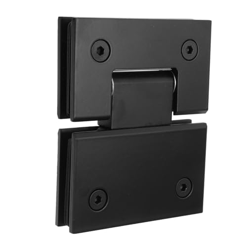 Hoement Edelstahl Duschglas Türscharnier Glas Halter Glas Bad Dusche Scharnier Schwarz für Rahmenlose Glastür Einfache Montage Sichere Befestigung von Hoement