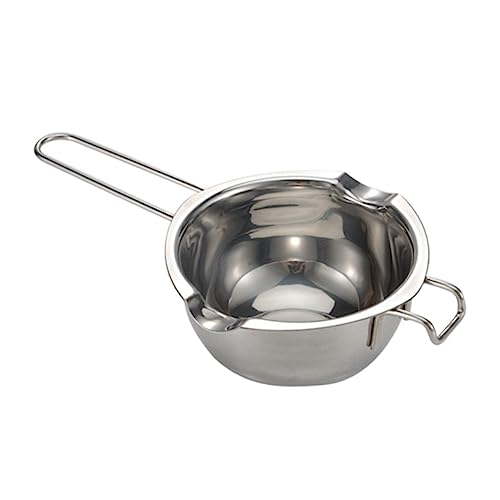 Hoement Edelstahl Schmelztopf mit Langem Griff Vielseitig für Käse Butter Schokolade und Hitzebeständig und Leicht als Backzubehör für Präzises Schmelzen und Einfache Handhabung von Hoement