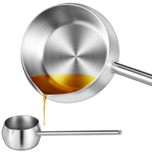 Hoement Edelstahl Suppenkelle mit Langem Griff Hitzebeständiger Schöpflöffel für Öl und Suppe Rostfrei Leicht zu Greifen Vielseitig Einsetzbar für Küche Restaurant und Haushalt von Hoement