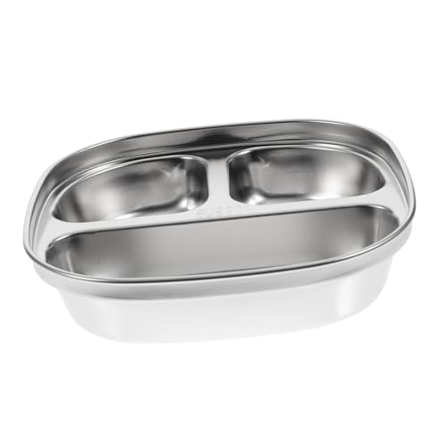 Hoement Edelstahl Teller mit Fächern Rostfrei Hitzebeständig Langlebig Spülmaschinenfest Geteilter Essensbehälter für Schüler und Buffet Einfache Reinigung Praktische Wiederverwendbar von Hoement