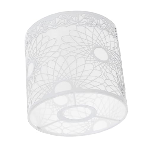 Hoement Eisen Lampenschirm Weiß Metall Deckenlampe Schirm Robust Stabile Konstruktion Für Flur Wandlicht Romantische Atmosphäre Dekorative Lichtabdeckung Öffnung von Hoement
