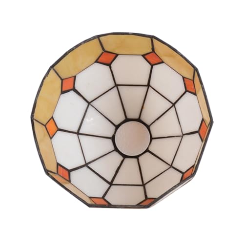 Hoement Europäischer Lampenschirm aus Hochwertigem Glas Vintage Stil Gelb Langlebig und Stilvoll Geeignet für Fassungen zum Einzug Hoement Europäischer Lampenschirm aus Hochwertigem Glas Vintage Stil Gelb Langlebig und Stilvoll Geeignet für Fassungen zum Einzug von Hoement