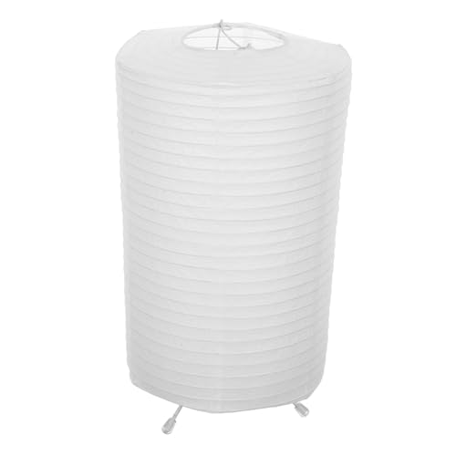 Hoement Faltbare Japanische Papierlaterne Stehlampe mit Reispapierlampenschirm Dekorative Nachttischlampe für Schlafzimmer Büro und Wohnzimmer Tragbar und Leicht ohne Batterie von Hoement