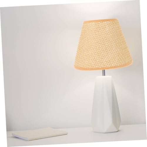 Hoement Geflochtener Lampenschirm aus Pe stroh Gelber Tischlampenschirm Dekorativer Lampenschirm für Schreibtischleuchte Lichtstreuender Lampenüberzug für Wohnzimmer und Schlafzimmer von Hoement