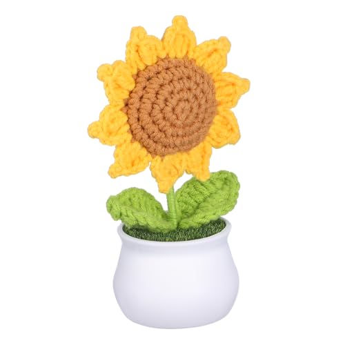 Hoement Häkel Sonnenblume im Topf Handgefertigte Kunstblume für Innenraumdekoration als für und Familie für Auto Schreibtisch und Wohnzimmer Hoement Häkel Sonnenblume im Topf Handgefertigte Kunstblume für Innenraumdekoration als für und Familie für Auto Schreibtisch und Wohnzimmer von Hoement