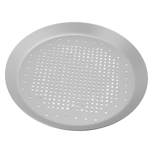 Hoement Hochtemperaturbeständige Pizzapfanne aus Gehärteter Aluminiumlegierung Perforierte Backform mit Antihaftbeschichtung Runde Crisper Pfanne für Pizzaofen Vielseitig für Ofen Küche von Hoement