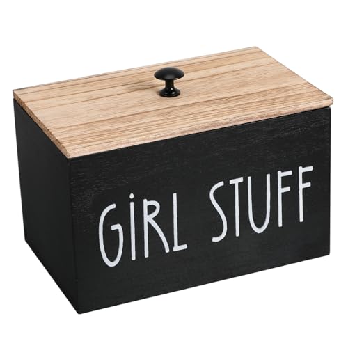 Hoement Holz Aufbewahrungsbox für Damenhygiene mit Abnehmbarem Trenner und Staubschutzdeckel Eleganter Pad und Tampon Organizer für Badezimmer Diskrete Aufbewahrungskiste für Wattestäbchen Hoement Holz Aufbewahrungsbox für Damenhygiene mit Abnehmbarem Trenner und Staubschutzdeckel Eleganter Pad und Tampon Organizer für Badezimmer Diskrete Aufbewahrungskiste für Wattestäbchen von Hoement