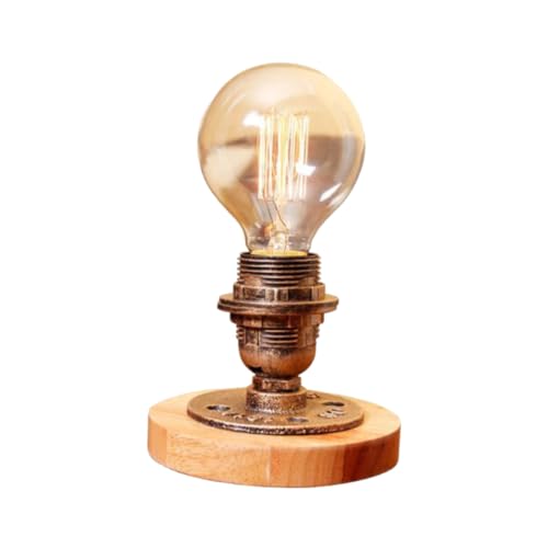 Hoement Industrie stil Tischlampe aus Robustem Material mit Retro Design Schalterknopf Kleine Dekorative Nachttischlampe für Schlafzimmer Restaurant und Wohnzimmer ohne Glühbirne von Hoement