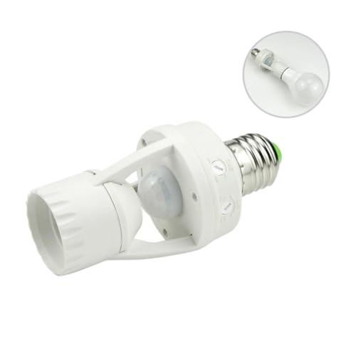 Hoement Infrarot LED Lampenfassung mit Hohem Sensitivitäts-körpersensor Langlebiger Kunststoff-kupfer Sockel Energiesparend für Flur Außenbereich Straßenbeleuchtung von Hoement