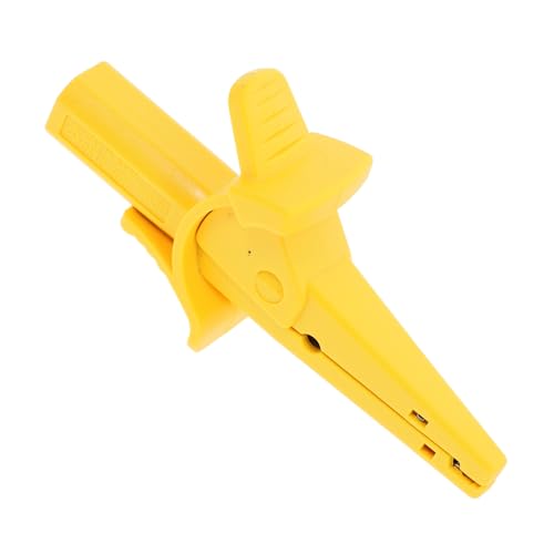 Hoement Isolierte Krokodilklemme Multimeterprüfclip Sicherer Vollisolierter Alligator clip Für Hochstrommessung Elektrische Prüfungen Schutzklemme Gelb von Hoement