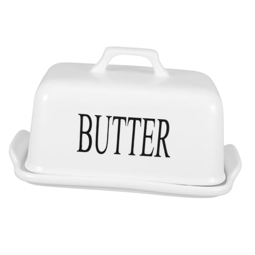 Hoement Keramik Butterdose mit Deckel Luftdichter Butter Käsebehälter Eleganter Buttercrisper für Küchenorganisation Vielseitige Porzellan Butterplatte zur Frischebewahrung von Hoement