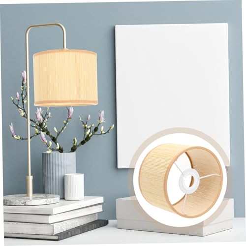 Hoement Kleiner Retro Lampenschirm aus Geflochtenem Holz Kompatibel mit Fassung Vielseitiger Lampenschirm für Wand Tisch Stehlampen im Vintage Stil von Hoement