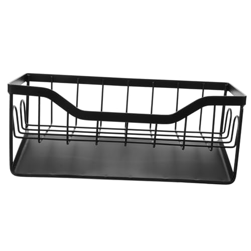 Hoement Küchen Schwammhalter mit Abfluss Schwarzes Spülbecken Organizer Regal Platzsparend Langlebig Vielseitig für Seife Bürste Spülmittel Praktisches Küchenspüle Ablagegestell von Hoement