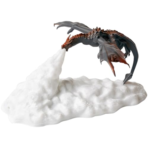 Hoement LED Nachtlicht Drache mit Flammeneffekt USB Wiederaufladbar Dekorative Tischlampe für Schlafzimmer Party Atmosphäre von Hoement