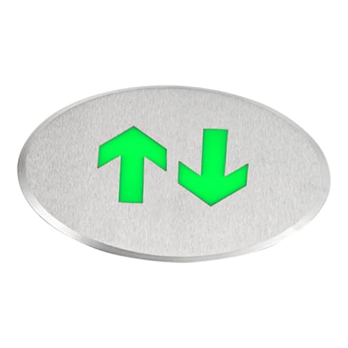 Hoement Luminous Emergency Exit Sign Edelstahl Bidirektional Selbstleuchtend Notausgang Bodenmarkierung Feuerwehreinsatz von Hoement