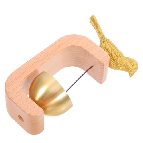 Hoement Magnetische Messing shopkeepers glocke mit Klarem Klang Dekorative Hölzerne Türglocke für Hauseingang Vielseitige Magnettürklingel als Türstopper und Kühlschrankmagnet von Hoement