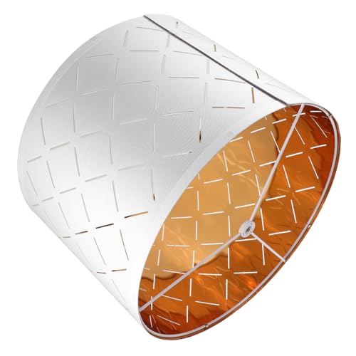 Hoement Minimalist Stoff Lampenschirm für Tischlampe Weiß mit Hohlem Rautenmuster Langlebiger und Eleganter Lampenschirm für Wohnzimmer und Schlafzimmer Weiches Licht Dekorativ und Robust von Hoement
