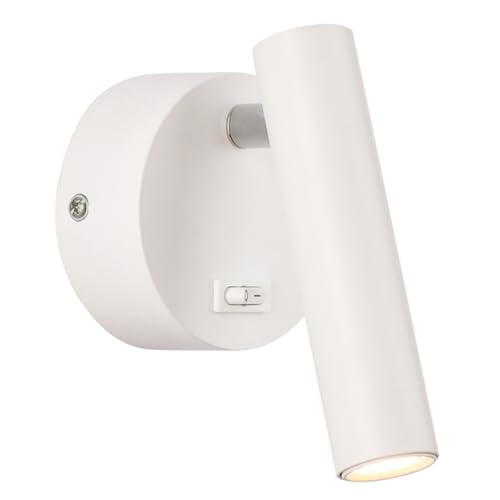 Hoement Moderne Wandleuchte LED Wandlampe Schlafzimmer Bedside Lampe Wandmontage Weiß Leselampe für Kinderzimmer und Wohnzimmer mit Schutz der Augen Dekorative Innenbeleuchtung von Hoement