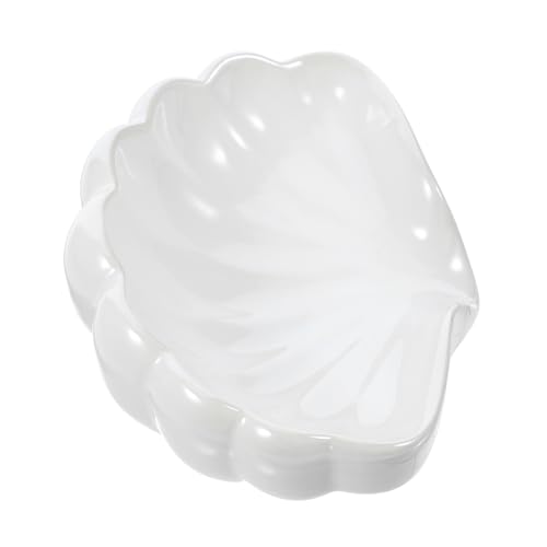 Hoement Seifenschale Aus Keramik Muschelform Seifenablage Für Badezimmer Selbstentleerend rutschfest Für Stückseife Spülmittelhalter Deko Für Dusche Oder Küche von Hoement