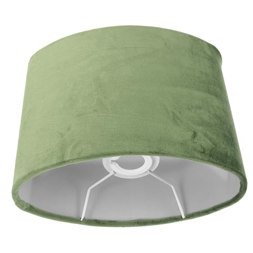 Hoement Ovaler Lampenschirm aus Velours Stoff Dekorativer Tischlampenschirm in Dunkelgrün Passend für Lampenfassung Einfach zu Montierender Lampenschirm für Nachttisch Stehleuchten von Hoement