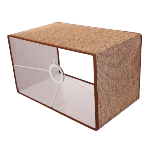 Hoement Rechteckiger Leinen-lampenschirm Langlebiger Praktischer Einfacher Lampenschirm für Tischlampen Natürlicher Eleganter Raum-dekor Warmes Licht Kaffee-farbe Zufällige von Hoement