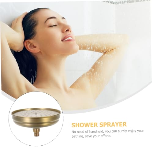 Hoement Retro Kupfer Duschkopf Großer Wasserfluss Regenbrause Wassersparend Langlebig Leichter Bad Duschsprayer für Badezimmer Einfache Montage von Hoement