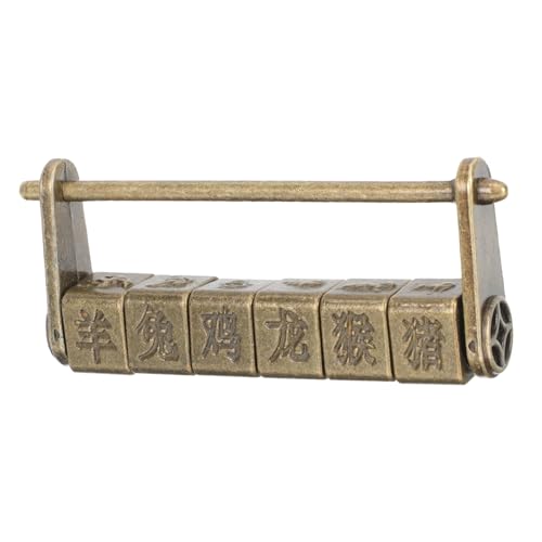 Hoement Retro Zahlenschloss aus Zinklegierung Vintage Chinesisches Schloss mit Antiken Tierkreiszeichen für Schmuck Holzkästen Rostfrei Langlebig Sicherung für Schrank und Box Hoement Retro Zahlenschloss aus Zinklegierung Vintage Chinesisches Schloss mit Antiken Tierkreiszeichen für Schmuck Holzkästen Rostfrei Langlebig Sicherung für Schrank und Box von Hoement