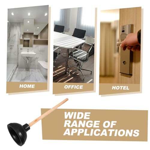 Hoement Robuster Toilettenpömpel mit Holzgriff Starke Gummisaugglocke für Hartnäckige Wc verstopfungen Langlebiger Abflussreiniger für Bad und Toilette Effizientes Werkzeug zur von Hoement