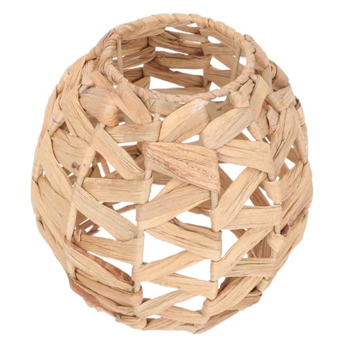 Hoement Rustikaler Geflochtener Lampenschirm aus Gras für Schlafzimmer Deckenleuchte Weiches Licht Einfache Montage Natürliche Dekoration für Wohnzimmer und Teehaus von Hoement