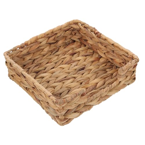 Hoement Serviettentisch Multifunktionaler Taschentuchkorb Quadratischer Halter Dekorative Aufbewahrung Dekorativ Natürlich Tisch Organizer Serviertisch Rustikal Haushalts von Hoement