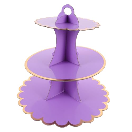 Hoement Stöckiger Ständer Stabil Leicht Dessertplatte für Kuchen Muffins Obst Partydekoration Violett von Hoement