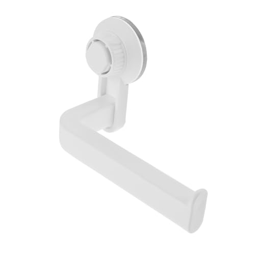 Hoement Toilettenpapierhalter Weiß mit Starkem Saugnapf Ohne Bohren Wandmontage Platzsparend Robust für Badezimmer Küche Wohnzimmer von Hoement