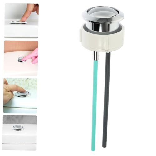 Hoement Toilettenspülkasten Druckknopf Silberfarben Doppelspülung Einfach zu Montieren Korrosionsbeständig Langlebig Ersatz Wc spülknopf für Badezimmer von Hoement