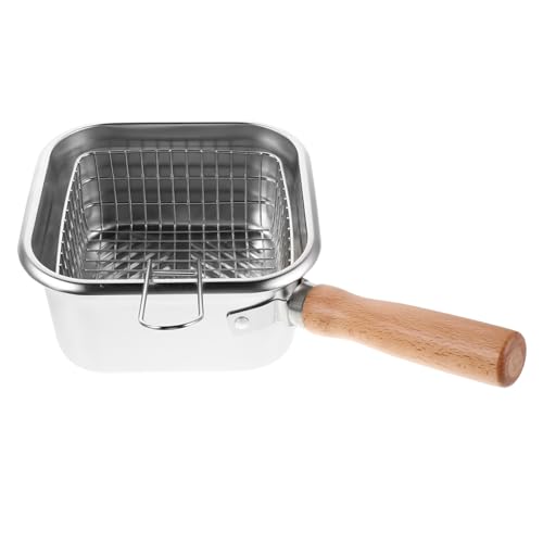 Hoement Tragbarer Edelstahl Fritteusen-topf mit Korb Multifunktional für Braten Kochen Kompakte Robuste Küchenfritteuse für Camping Grillen und Kleine Haushalte von Hoement